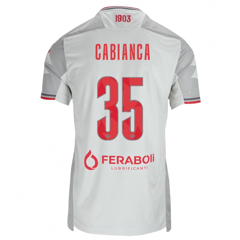 Danxen Mænd Eddy Cabianca #35 Grå Hvid Rød Udebane Spillertrøjer 2026/27 Trøje T-Shirt