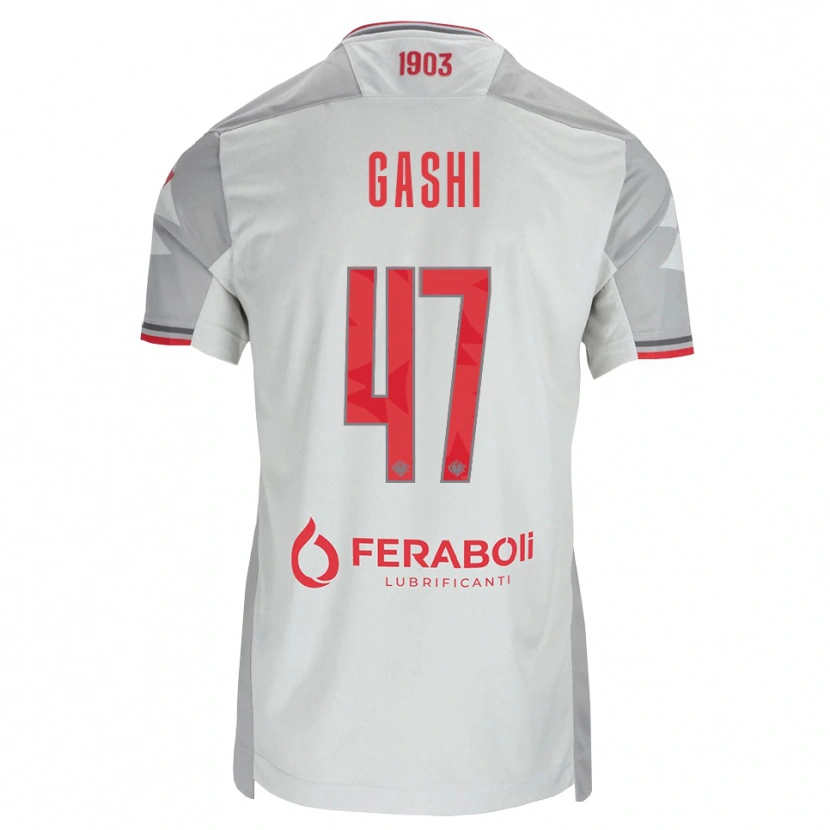 Danxen Mænd Eduart Gashi #47 Grå Hvid Rød Udebane Spillertrøjer 2026/27 Trøje T-Shirt