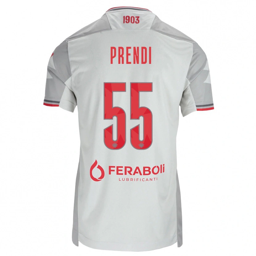 Danxen Mænd Denis Prendi #55 Grå Hvid Rød Udebane Spillertrøjer 2026/27 Trøje T-Shirt