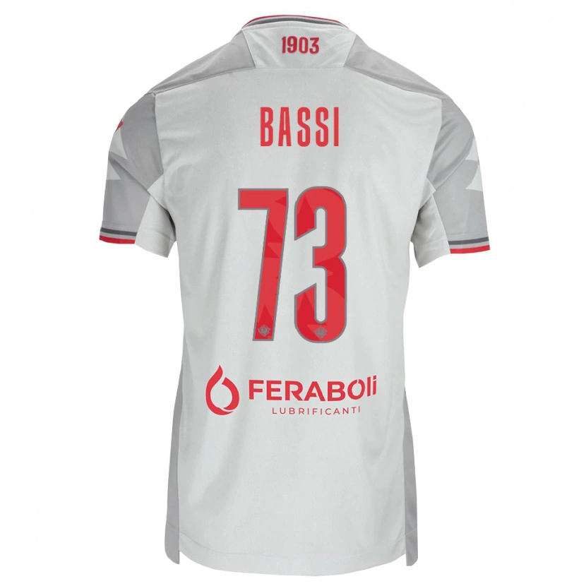 Danxen Mænd Emanuele Bassi #73 Grå Hvid Rød Udebane Spillertrøjer 2026/27 Trøje T-Shirt