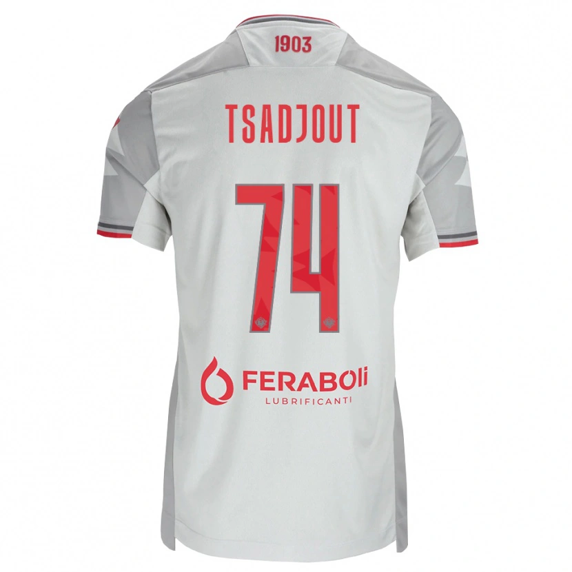 Danxen Mænd Frank Tsadjout #74 Grå Hvid Rød Udebane Spillertrøjer 2026/27 Trøje T-Shirt