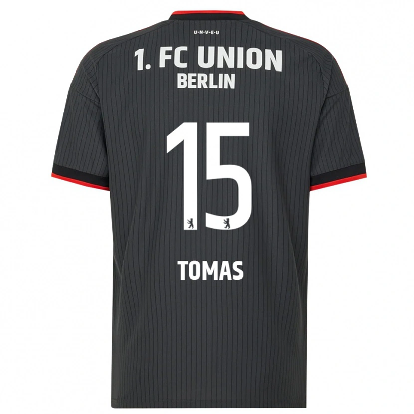 Danxen Mænd Milos Tomas #15 Sort Hvid Rød Udebane Spillertrøjer 2026/27 Trøje T-Shirt