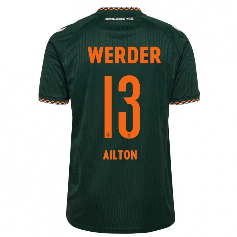 Danxen Mænd Ailton Ramon Goncalves Rodriguez #13 Mørkegrøn Orange Hvid Udebane Spillertrøjer 2026/27 Trøje T-Shirt