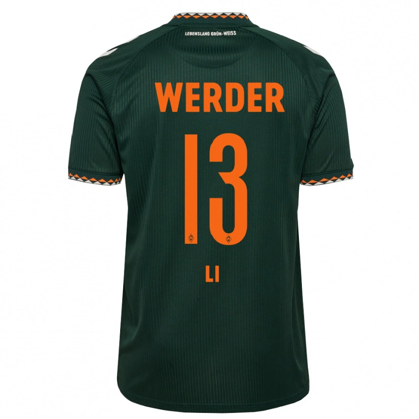 Danxen Mænd Xiancheng Li #13 Mørkegrøn Orange Hvid Udebane Spillertrøjer 2026/27 Trøje T-Shirt