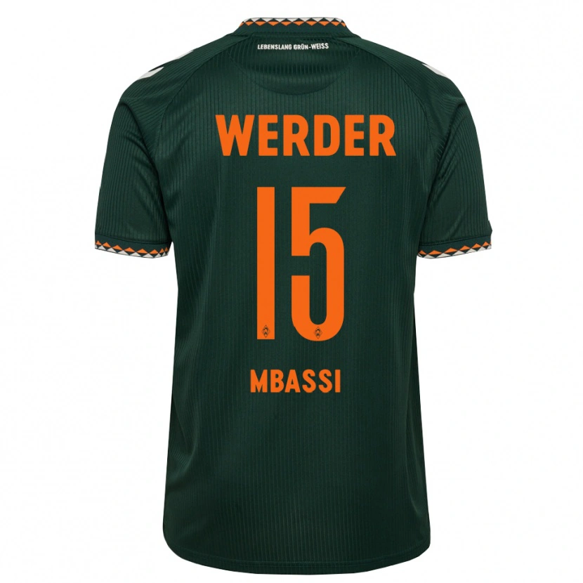 Danxen Mænd Mario Mbassi #15 Mørkegrøn Orange Hvid Udebane Spillertrøjer 2026/27 Trøje T-Shirt