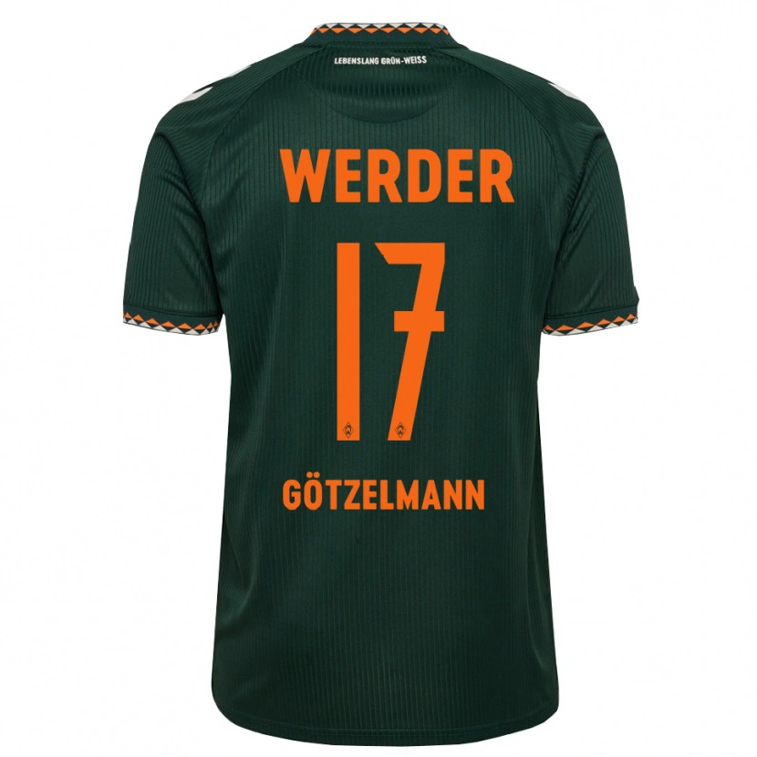 Danxen Mænd Patrick Götzelmann #17 Mørkegrøn Orange Hvid Udebane Spillertrøjer 2026/27 Trøje T-Shirt