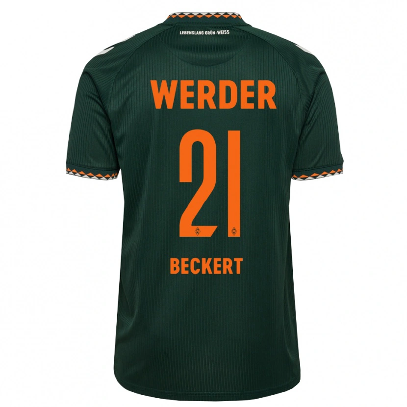 Danxen Mænd Jonathan Beckert #21 Mørkegrøn Orange Hvid Udebane Spillertrøjer 2026/27 Trøje T-Shirt