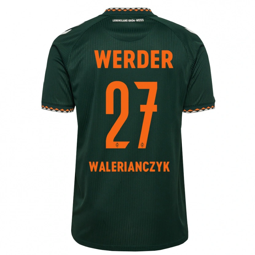 Danxen Mænd Dennis Walerianczyk #27 Mørkegrøn Orange Hvid Udebane Spillertrøjer 2026/27 Trøje T-Shirt