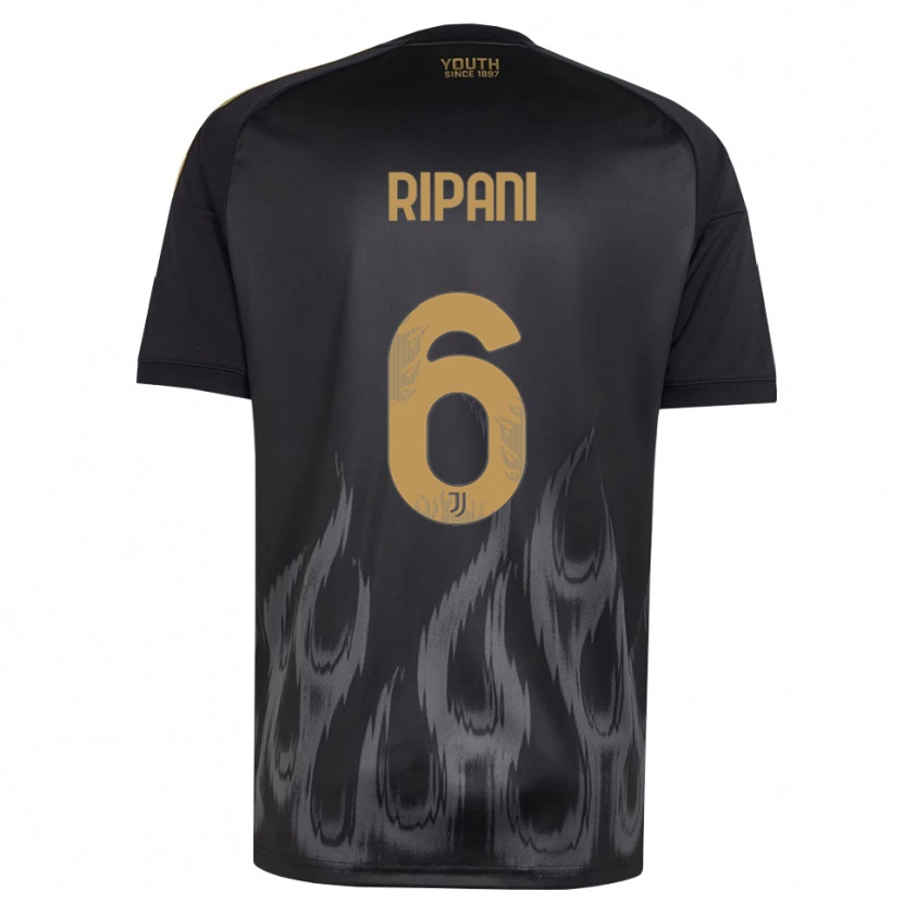 Danxen Mænd Diego Ripani #6 Sort Brun Tredje Sæt Spillertrøjer 2026/27 Trøje T-Shirt