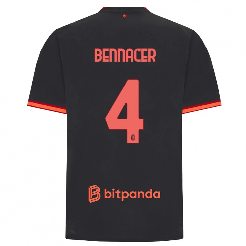 Danxen Mænd Ismael Bennacer #4 Sort Rød Tredje Sæt Spillertrøjer 2026/27 Trøje T-Shirt