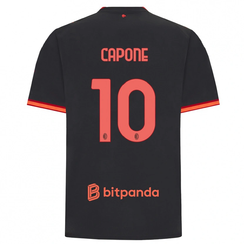 Danxen Mænd Andrea Capone #10 Sort Rød Tredje Sæt Spillertrøjer 2026/27 Trøje T-Shirt