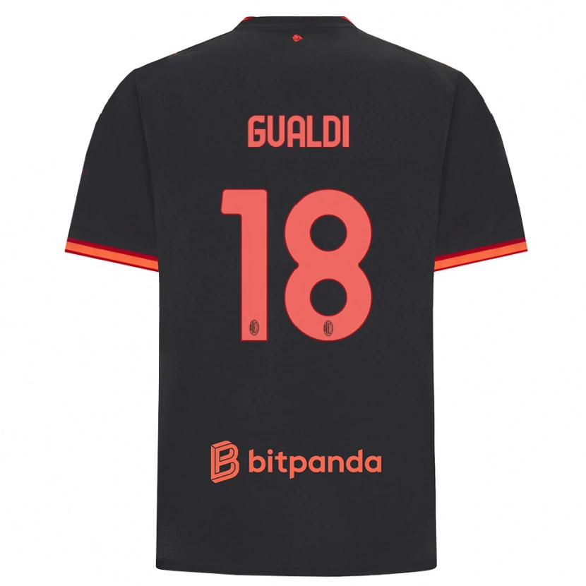 Danxen Mænd Andrea Gualdi #18 Sort Rød Tredje Sæt Spillertrøjer 2026/27 Trøje T-Shirt
