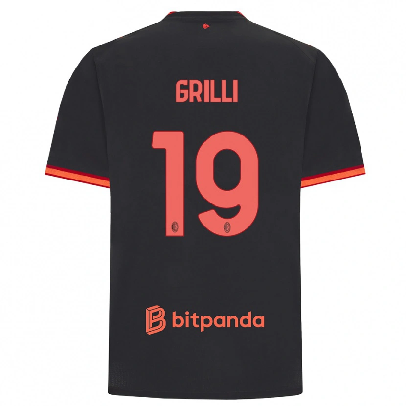 Danxen Mænd Lorenzo Grilli #19 Sort Rød Tredje Sæt Spillertrøjer 2026/27 Trøje T-Shirt