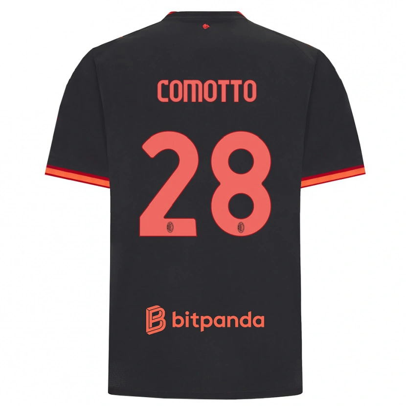 Danxen Mænd Christian Comotto #28 Sort Rød Tredje Sæt Spillertrøjer 2026/27 Trøje T-Shirt
