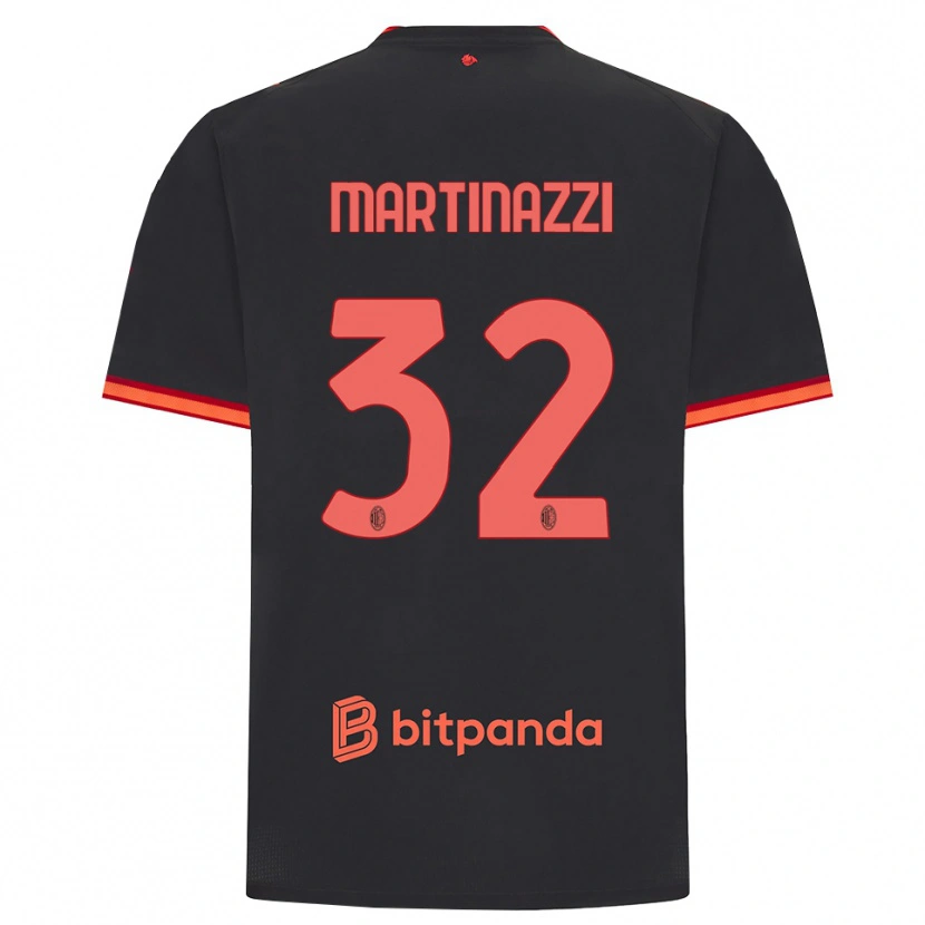 Danxen Mænd Luca Martinazzi #32 Sort Rød Tredje Sæt Spillertrøjer 2026/27 Trøje T-Shirt
