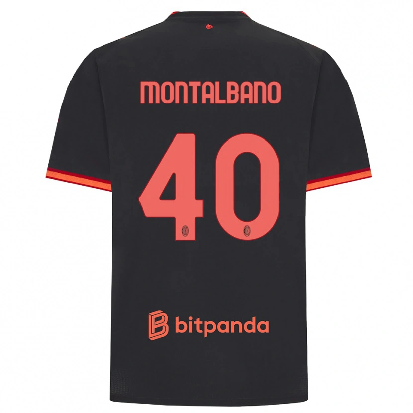 Danxen Mænd Nicolo Montalbano #40 Sort Rød Tredje Sæt Spillertrøjer 2026/27 Trøje T-Shirt