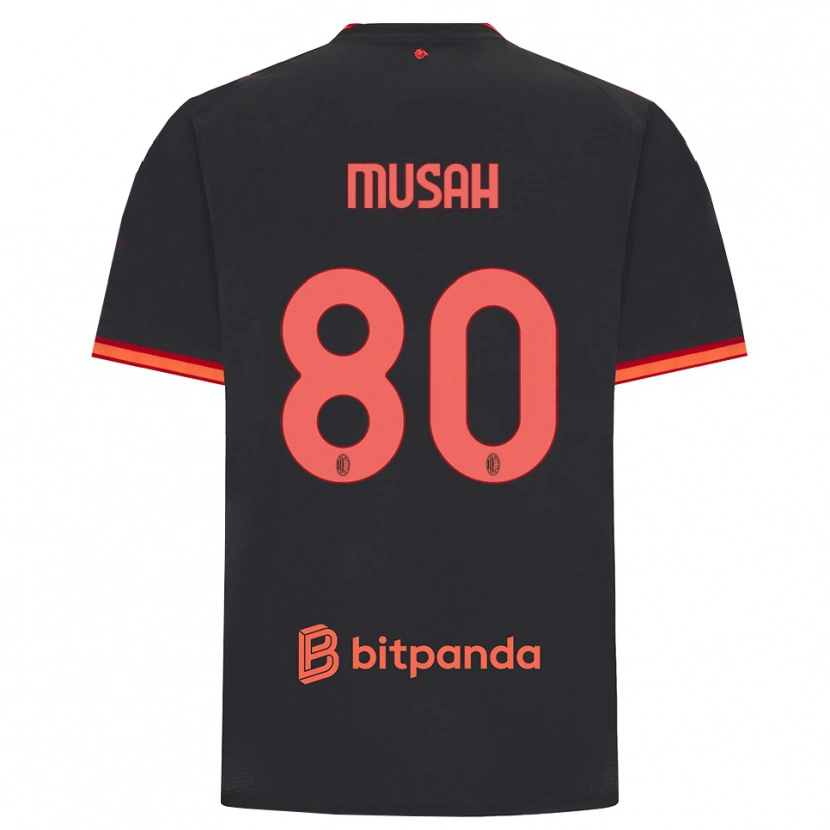 Danxen Mænd Yunus Musah #80 Sort Rød Tredje Sæt Spillertrøjer 2026/27 Trøje T-Shirt