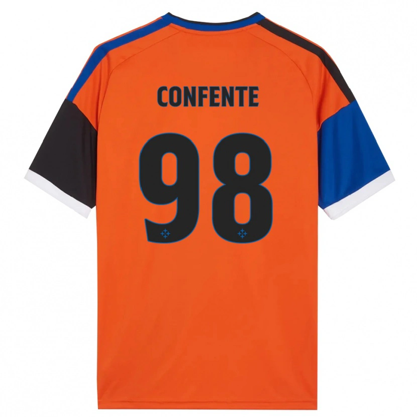 Danxen Mænd Alessandro Confente #98 Orange Blå Sort Hvid Udebane Spillertrøjer 2026/27 Trøje T-Shirt