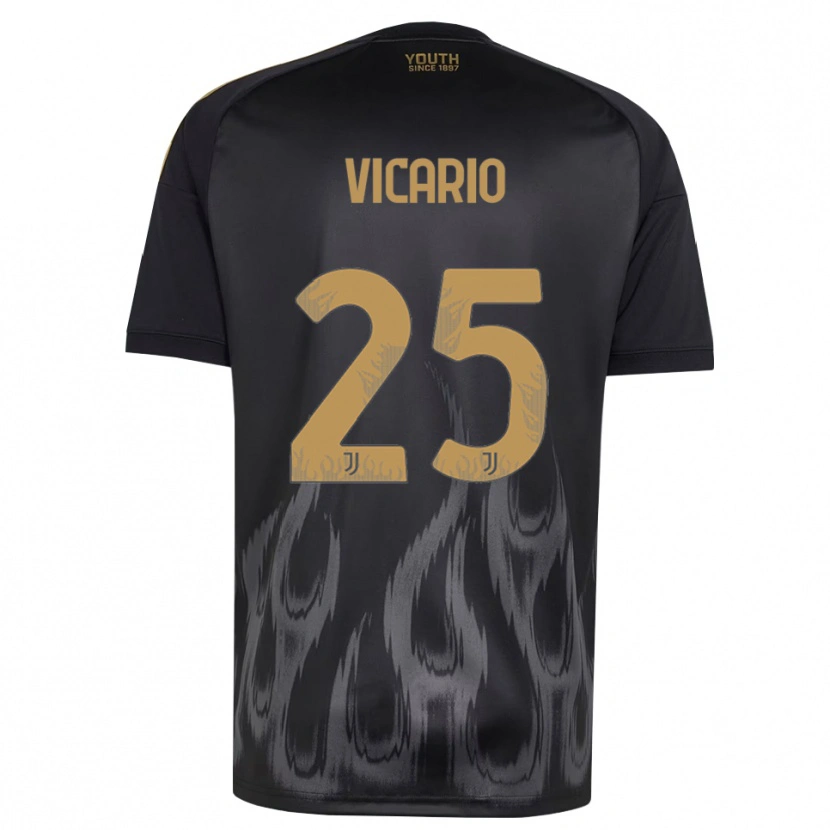 Danxen Kvinder Guglielmo Vicario #25 Sort Brun Tredje Sæt Spillertrøjer 2026/27 Trøje T-Shirt