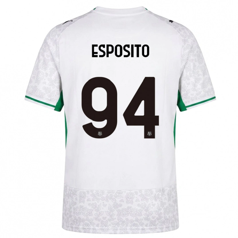 Danxen Kvinder Sebastiano Esposito #94 Hvid Sort Grøn Udebane Spillertrøjer 2026/27 Trøje T-Shirt