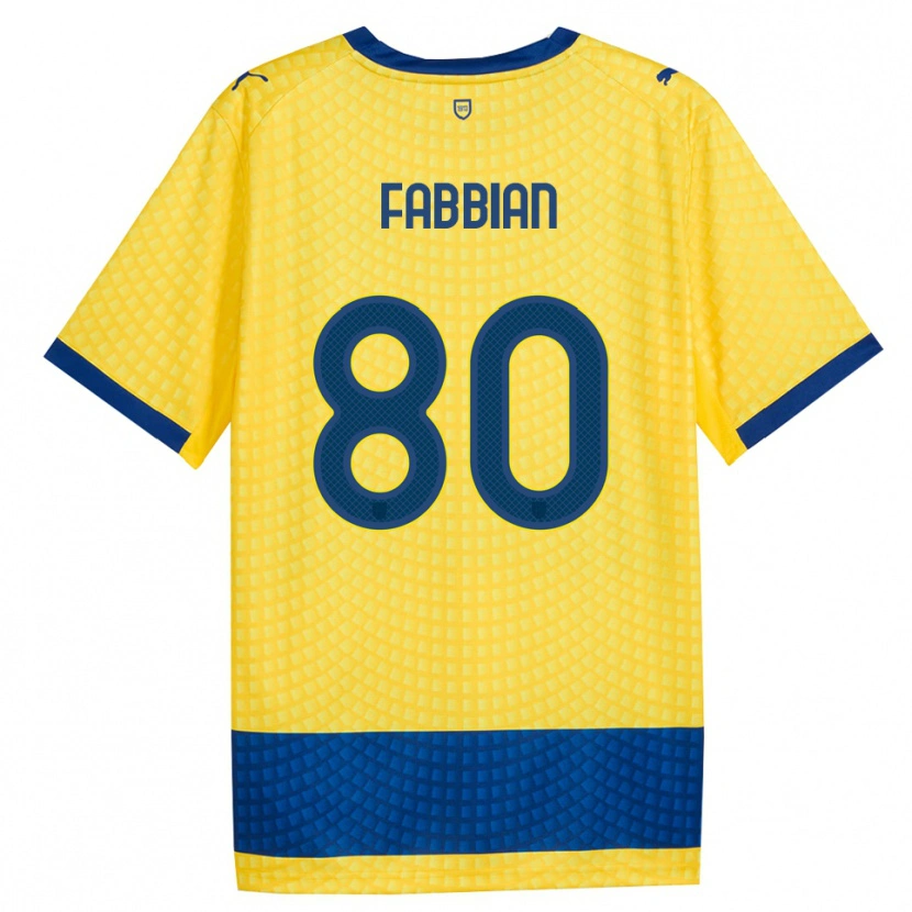 Danxen Kvinder Giovanni Fabbian #80 Gul Blå Sort Udebane Spillertrøjer 2026/27 Trøje T-Shirt