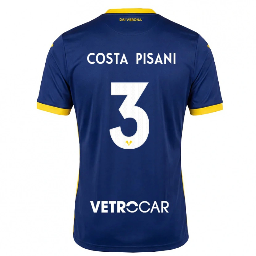 Danxen Kvinder Davide Costa Pisani #3 Kongelig Blå Gul Hvid Hjemmebane Spillertrøjer 2026/27 Trøje T-Shirt