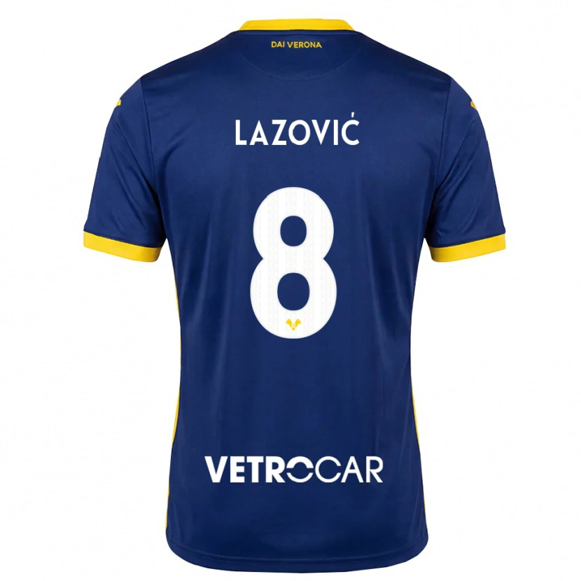 Danxen Kvinder Darko Lazović #8 Kongelig Blå Gul Hvid Hjemmebane Spillertrøjer 2026/27 Trøje T-Shirt