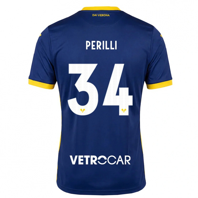 Danxen Kvinder Simone Perilli #34 Kongelig Blå Gul Hvid Hjemmebane Spillertrøjer 2026/27 Trøje T-Shirt