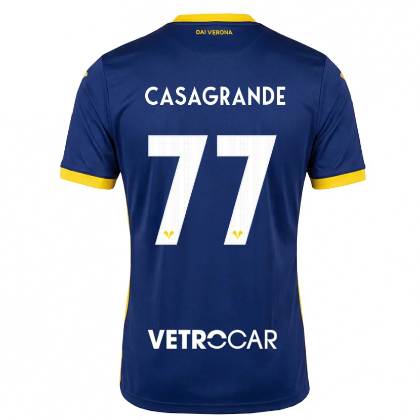 Danxen Kvinder Tommaso Casagrande #77 Kongelig Blå Gul Hvid Hjemmebane Spillertrøjer 2026/27 Trøje T-Shirt
