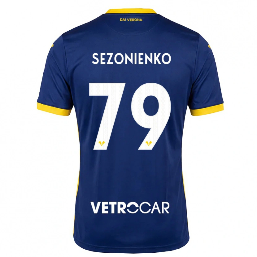 Danxen Kvinder Kacper Sezonienko #79 Kongelig Blå Gul Hvid Hjemmebane Spillertrøjer 2026/27 Trøje T-Shirt