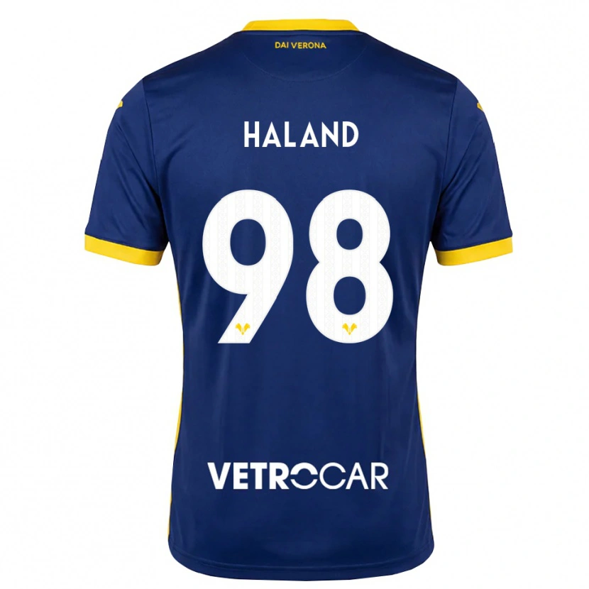 Danxen Kvinder Benedicte Iversen Håland #98 Kongelig Blå Gul Hvid Hjemmebane Spillertrøjer 2026/27 Trøje T-Shirt