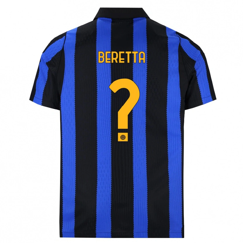 Danxen Kvinder Emanuele Beretta #0 Sort Blå Gul Hjemmebane Spillertrøjer 2026/27 Trøje T-Shirt