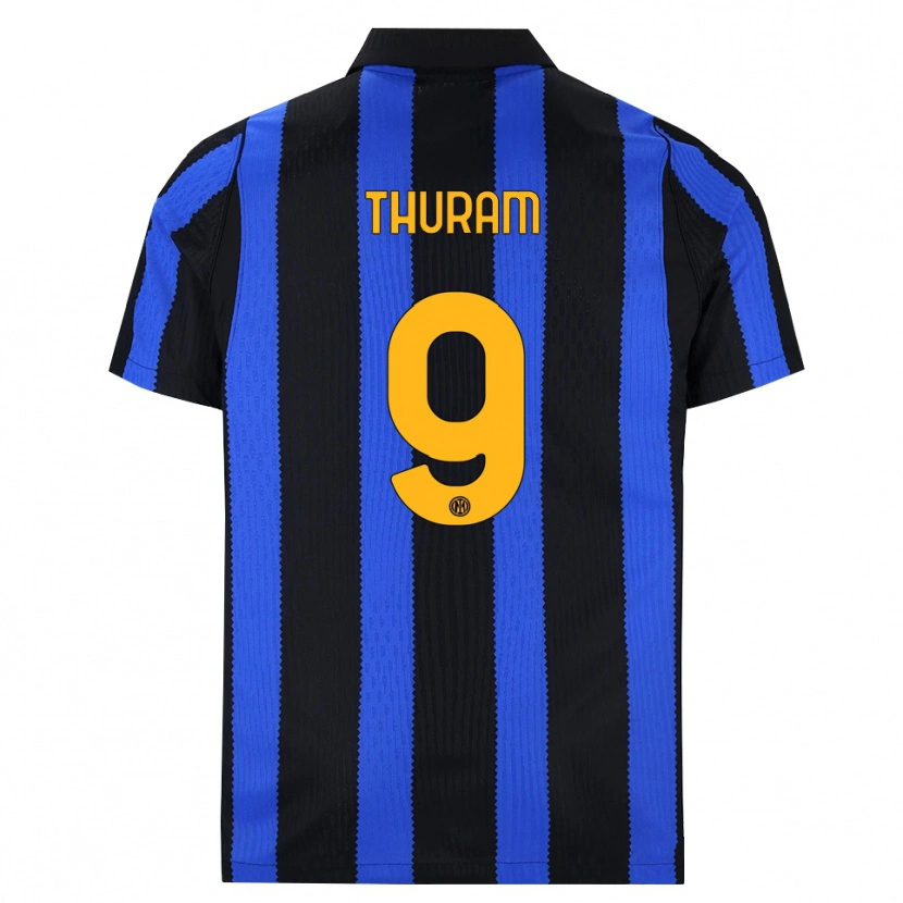 Danxen Kvinder Marcus Thuram #9 Sort Blå Gul Hjemmebane Spillertrøjer 2026/27 Trøje T-Shirt