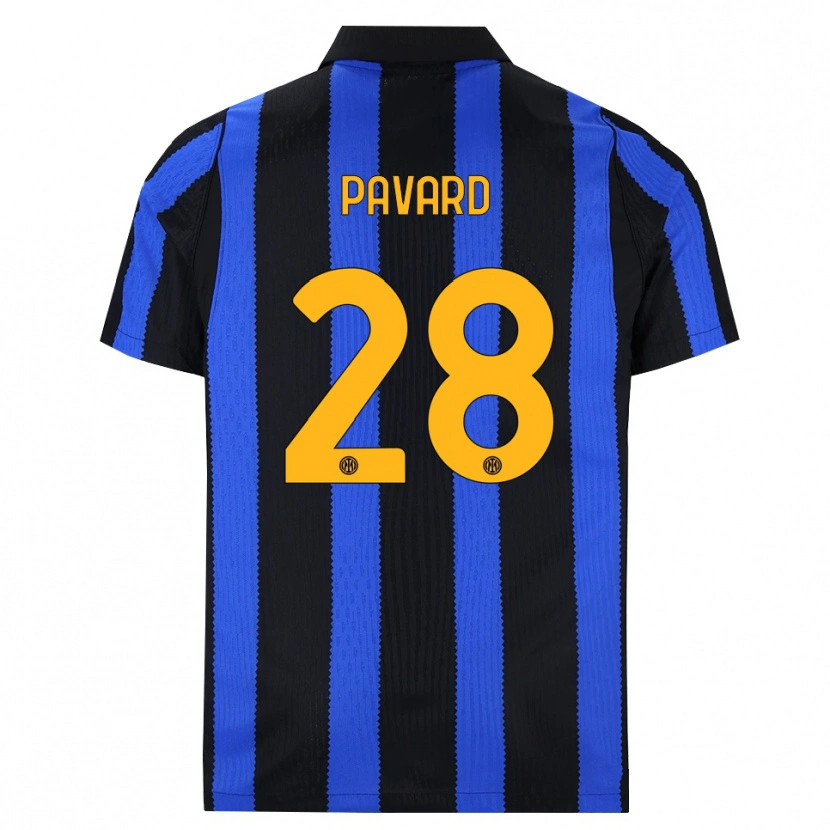 Danxen Kvinder Benjamin Pavard #28 Sort Blå Gul Hjemmebane Spillertrøjer 2026/27 Trøje T-Shirt