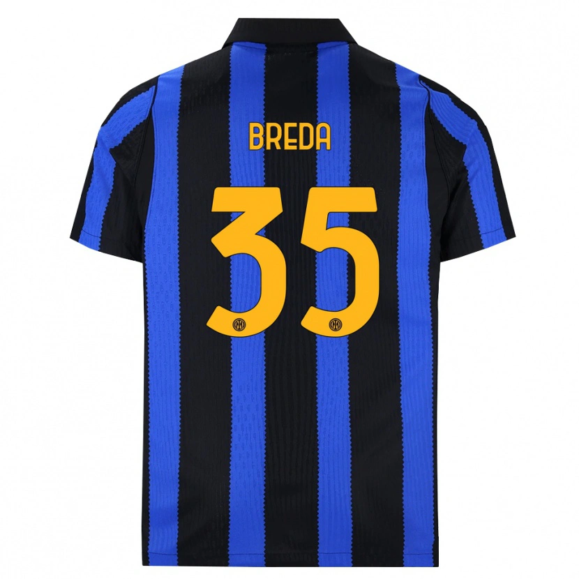 Danxen Kvinder Cristian Breda #35 Sort Blå Gul Hjemmebane Spillertrøjer 2026/27 Trøje T-Shirt