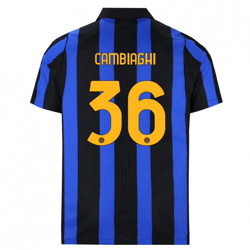 Danxen Kvinder Michela Cambiaghi #36 Sort Blå Gul Hjemmebane Spillertrøjer 2026/27 Trøje T-Shirt