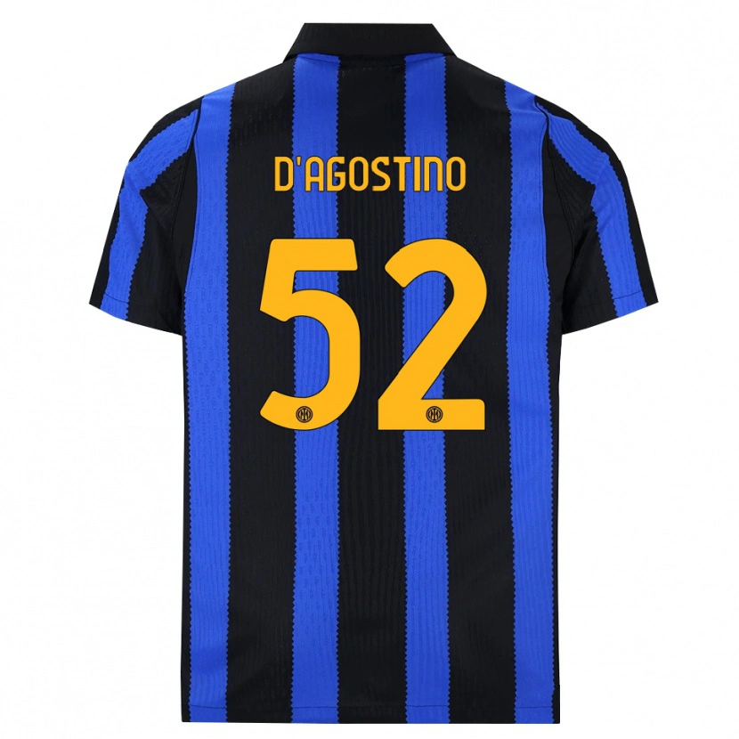 Danxen Kvinder Giovanni D'agostino #52 Sort Blå Gul Hjemmebane Spillertrøjer 2026/27 Trøje T-Shirt