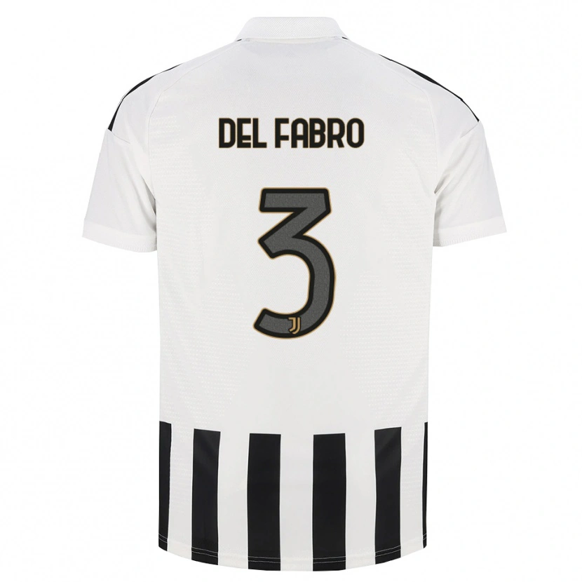 Danxen Kvinder Jacopo Del Fabro #3 Sort Hvid Brun Hjemmebane Spillertrøjer 2026/27 Trøje T-Shirt