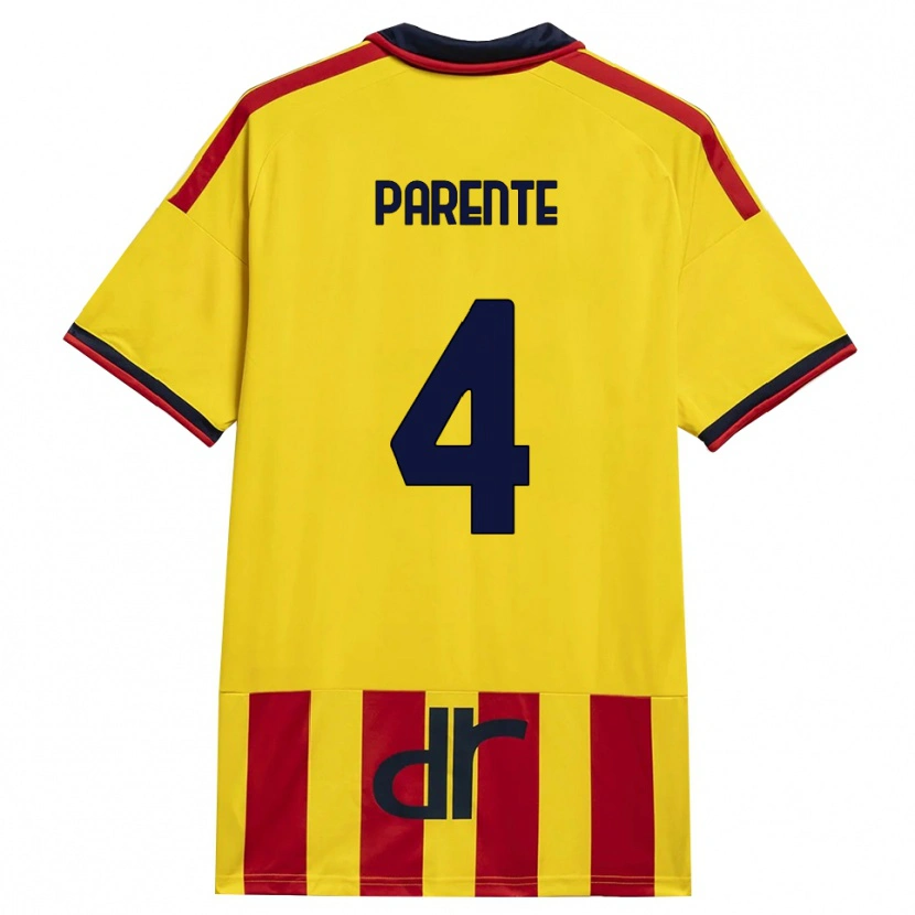 Danxen Kvinder Francesco Parente #4 Gul Rød Hjemmebane Spillertrøjer 2026/27 Trøje T-Shirt