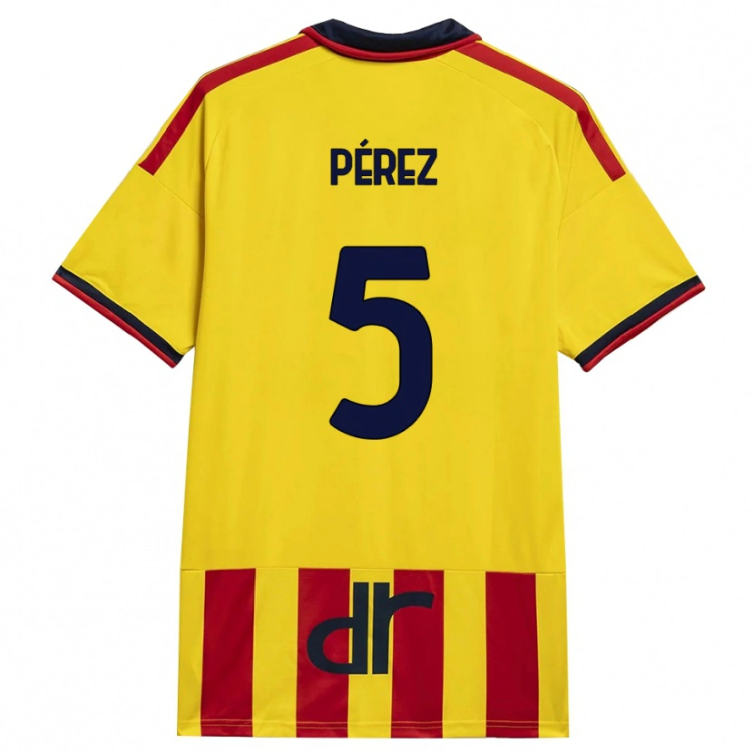 Danxen Kvinder Matías Pérez #5 Gul Rød Hjemmebane Spillertrøjer 2026/27 Trøje T-Shirt