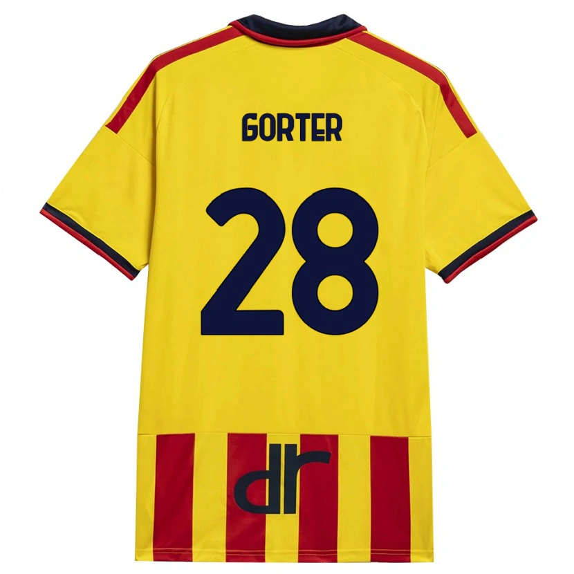 Danxen Kvinder Olaf Gorter #28 Gul Rød Hjemmebane Spillertrøjer 2026/27 Trøje T-Shirt