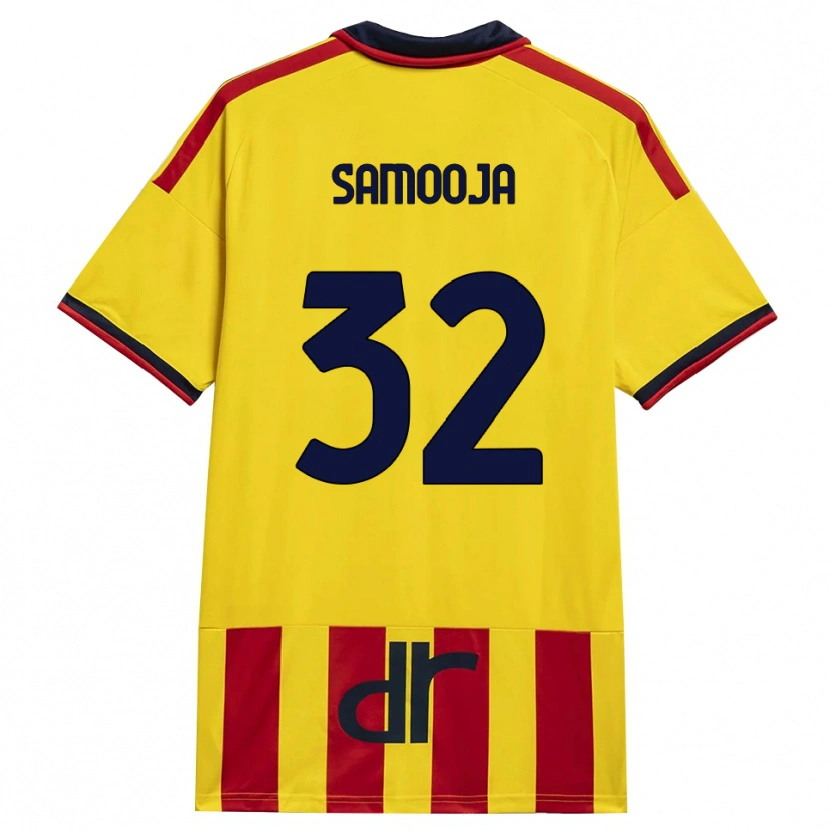 Danxen Kvinder Jasper Samooja #32 Gul Rød Hjemmebane Spillertrøjer 2026/27 Trøje T-Shirt