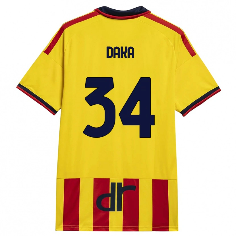 Danxen Kvinder Dario Daka #34 Gul Rød Hjemmebane Spillertrøjer 2026/27 Trøje T-Shirt