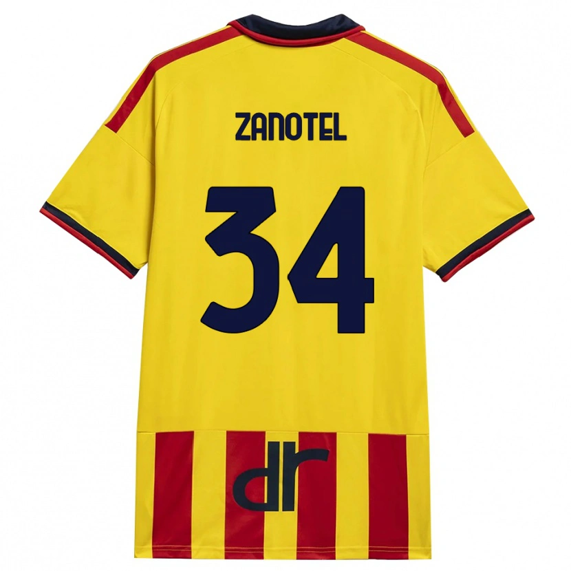 Danxen Kvinder Giovanni Zanotel #34 Gul Rød Hjemmebane Spillertrøjer 2026/27 Trøje T-Shirt