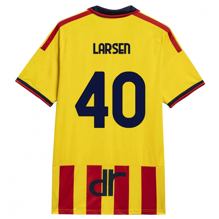 Danxen Kvinder Emil Larsen #40 Gul Rød Hjemmebane Spillertrøjer 2026/27 Trøje T-Shirt