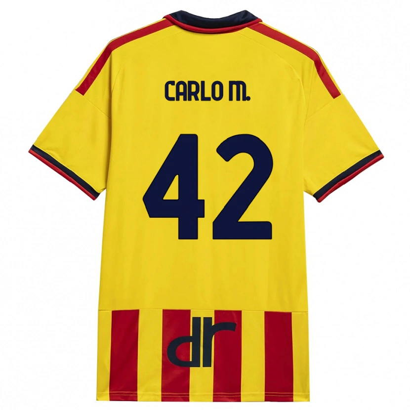 Danxen Kvinder Carlo Mariano #42 Gul Rød Hjemmebane Spillertrøjer 2026/27 Trøje T-Shirt