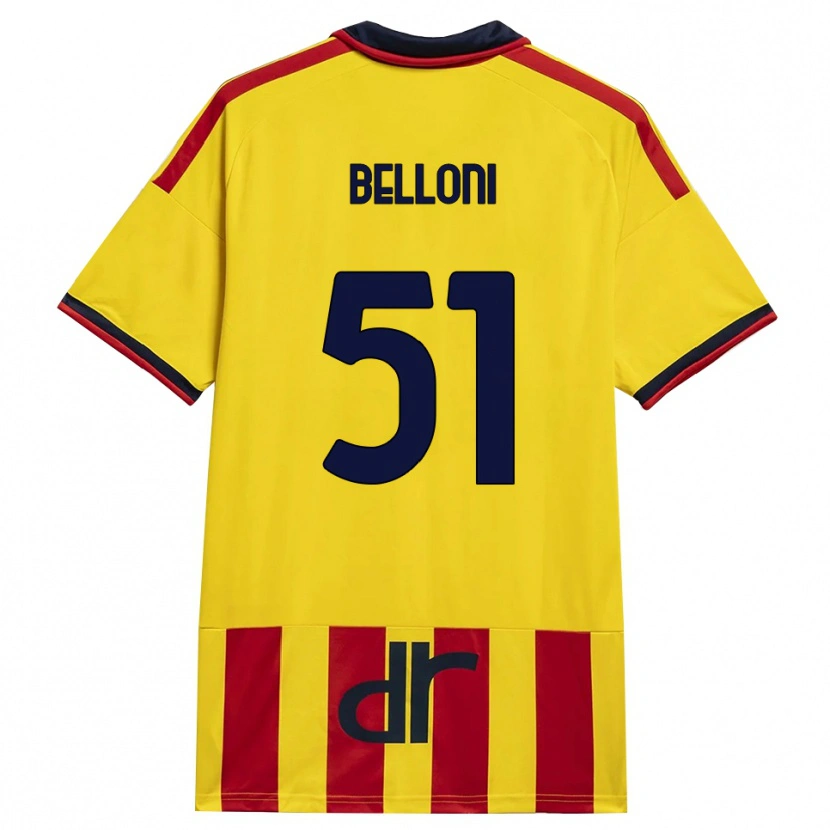Danxen Kvinder Giacomo Belloni #51 Gul Rød Hjemmebane Spillertrøjer 2026/27 Trøje T-Shirt