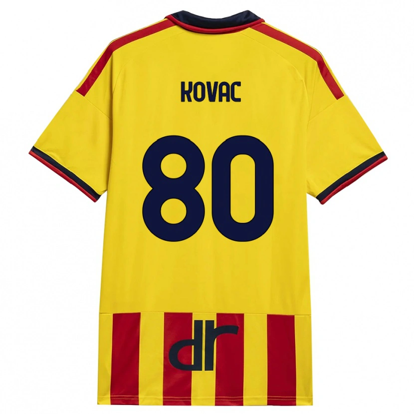 Danxen Kvinder Niko Kovač #80 Gul Rød Hjemmebane Spillertrøjer 2026/27 Trøje T-Shirt