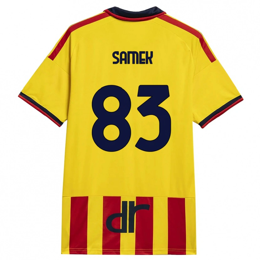 Danxen Kvinder Daniel Samek #83 Gul Rød Hjemmebane Spillertrøjer 2026/27 Trøje T-Shirt