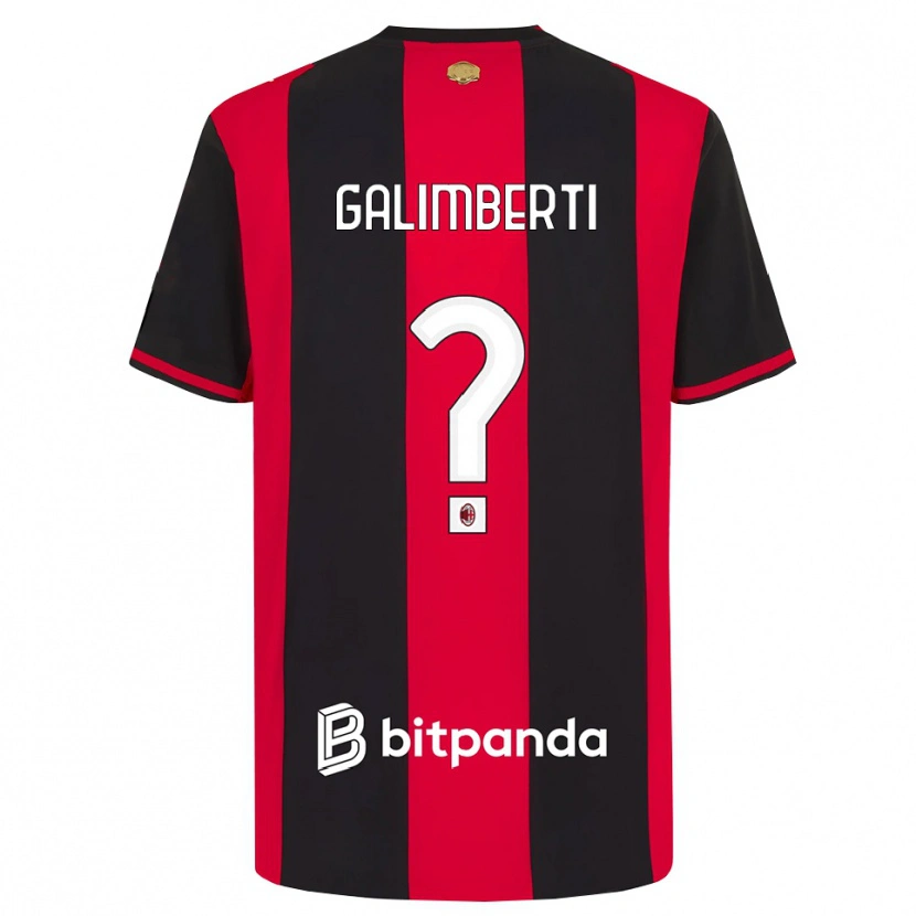 Danxen Kvinder Vittorio Galimberti #0 Rød Sort Hvid Hjemmebane Spillertrøjer 2026/27 Trøje T-Shirt